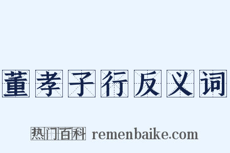 董孝子行反义词是什么意思的图片